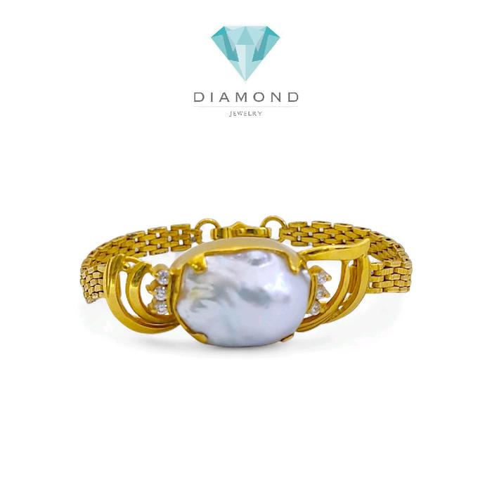 Pearl Gold Bracelet 23K / Gelang Emas Mutiara 23K / Diamond Jewelry 836M24WP-HT