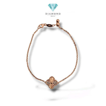 Small Clover Rose Gold Brecelet 17K /  Diamond Jewelry / 486GMS293LS