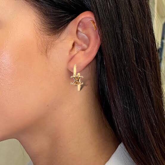 Anting Hoop C triomphe 18K-Diamond Jewelry