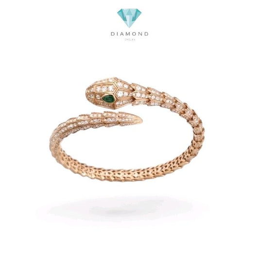 Snake Diamond Bangle 18K / Gelang Berlian model ular 18K / Diamond Jewelry / GB0053029