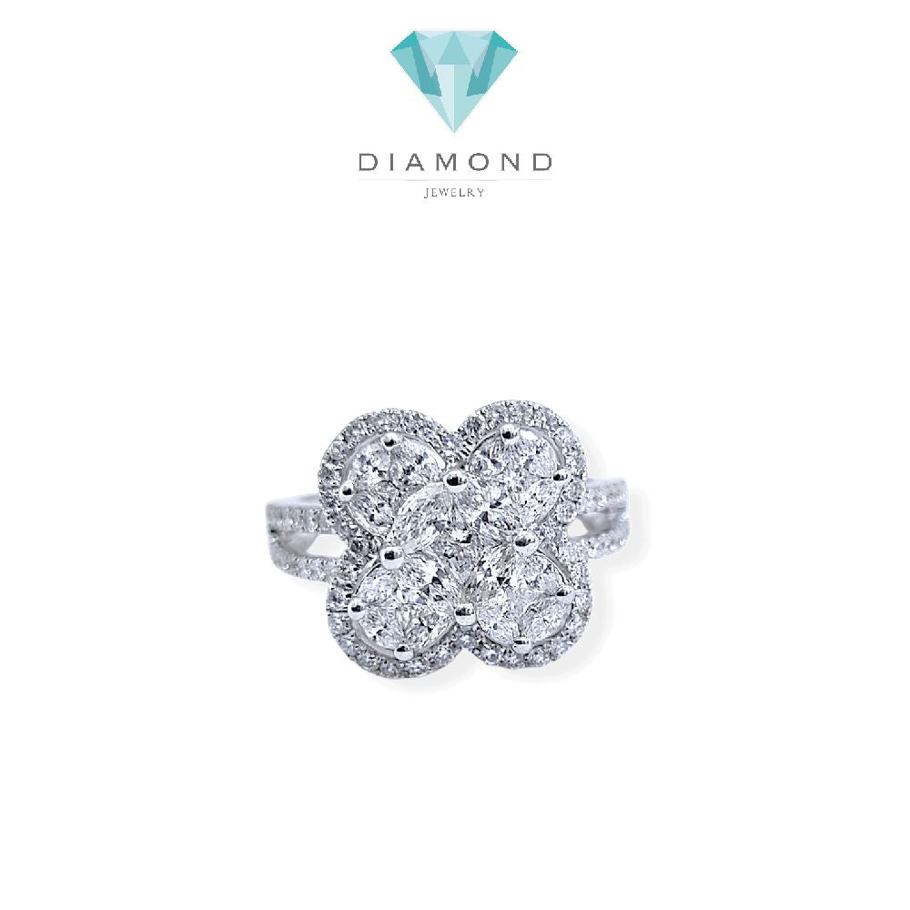 Flower Diamond Ring 18K / Cincin Bunga Diamond Jewelry / 4CB1335PP