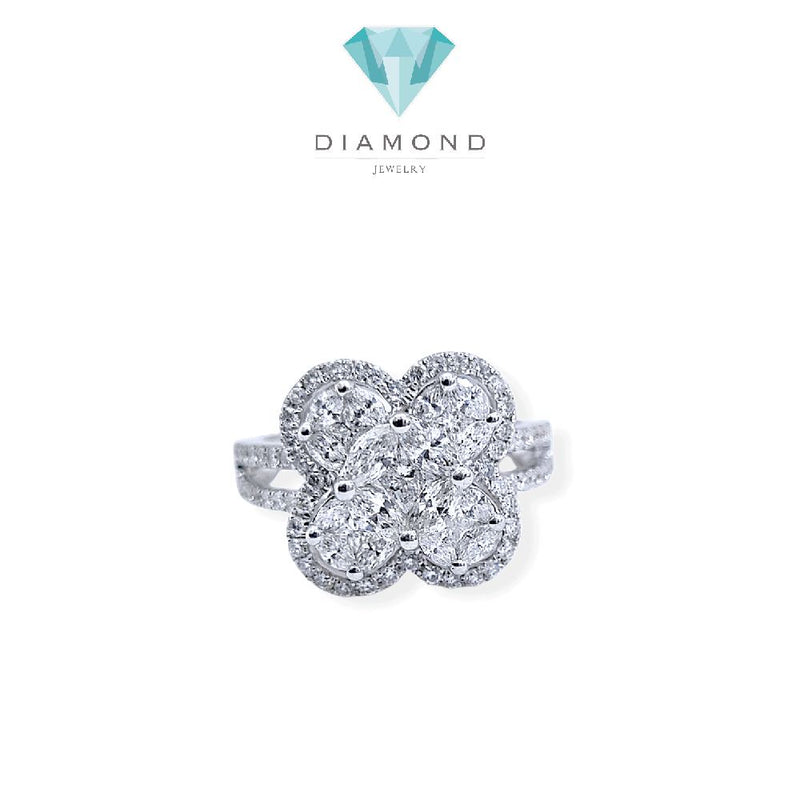 Flower Diamond Ring 18K / Cincin Bunga Diamond Jewelry / 4CB1335PP