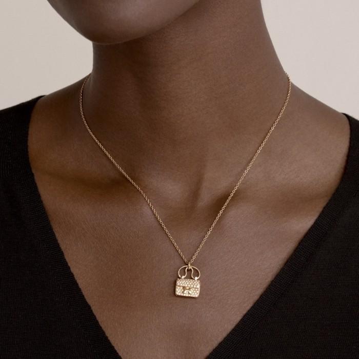 Pendant H diamond constance amullete diamond 18K Diamond Jewelry-Gold Fashion