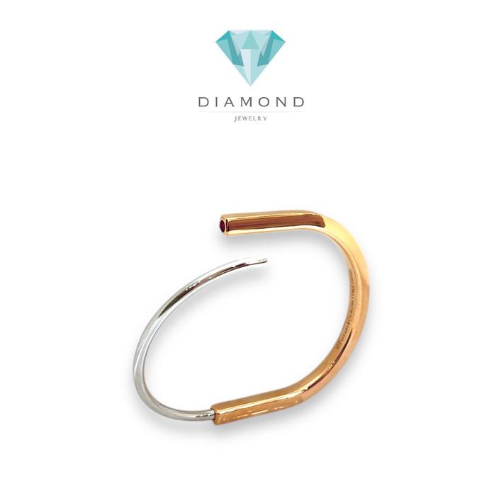 Lock Bracalet  all gold duo color mini gold 18k:Diamond Jewelry