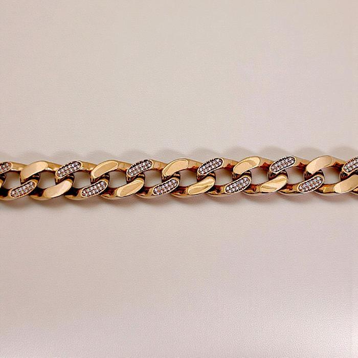 Cuba Chain Diamond Bracelet 18K / Gelang Berlian Cuba Chain 18K / Diamond Jewelry-1GB2494SDNEW-HT