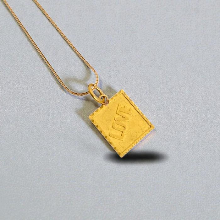 Love Yellow Gold Pendant 23K / Liontin Emas Love 23K / Diamond Jewelry / 293LMSWP3