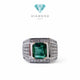 Emerald Diamond Ring Men 18K / Diamond Jewelry