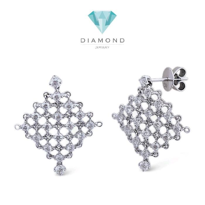Mesh Diamond Earring 18K / Diamond Jewelry 17ABGT30690WP-HT