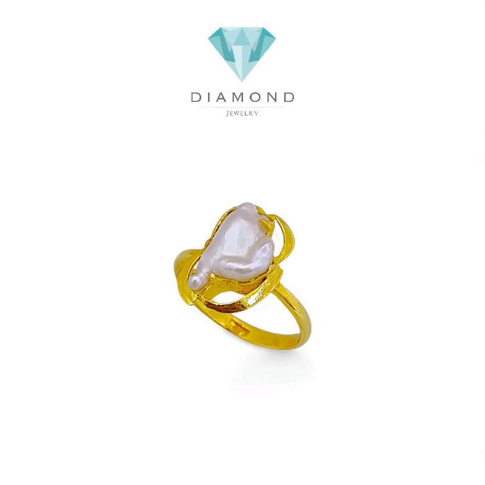 Pearl Gold Ring 23K / Cincin Emas Mutiara 23K / Diamond Jewelry 120CMSWP4-HT