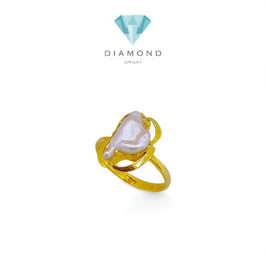Pearl Gold Ring 23K / Cincin Emas Mutiara 23K / Diamond Jewelry 120CMSWP4-HT