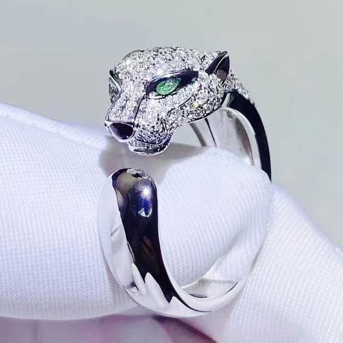 Panthere Diamond Ring 18K white gold Diamond Jewelry