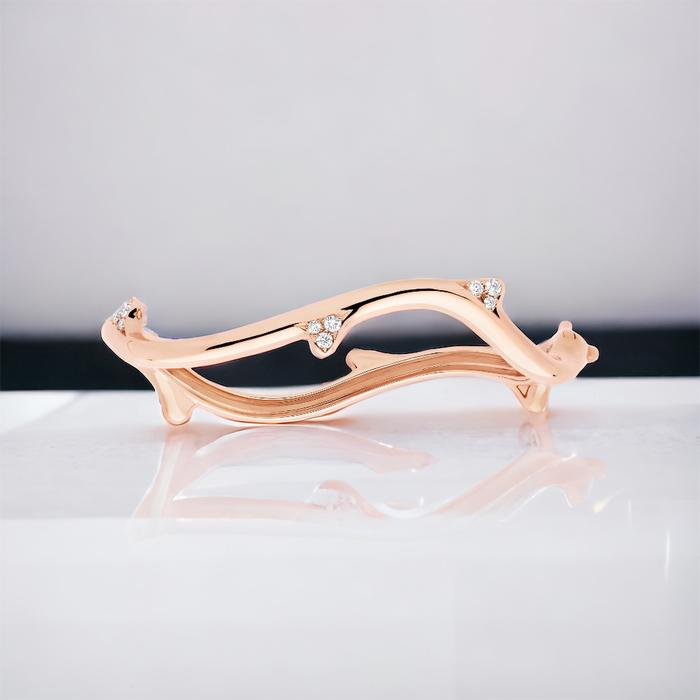 Larose Bangle Diamond Gold 18K-Diamond Jewelry-258GBD2227RY-20GBD11680RB-HT