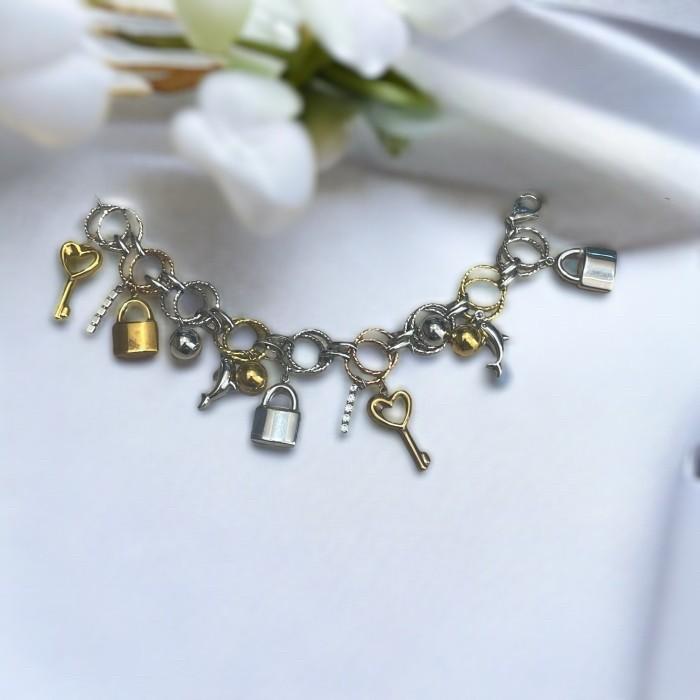 Keys charm Bracelet 18K Gold Diamond Jewelry