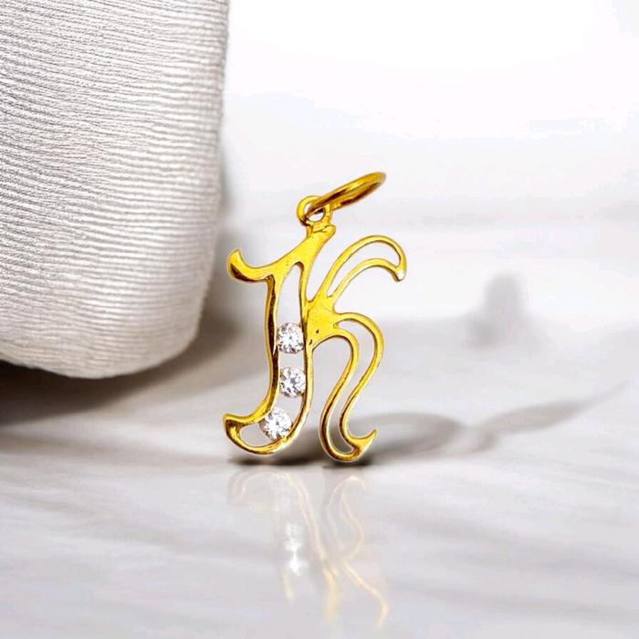 Gold Letter K Pendant 23K / Liontin Emas Huruf K 23K / Diamond Jewelry / 290LMSWP2