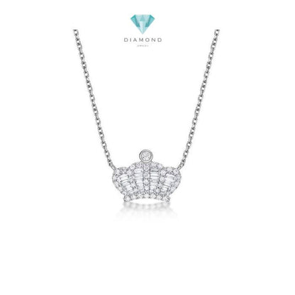 Crown Diamond Necklace 18K white gold Diamond Jewelry
