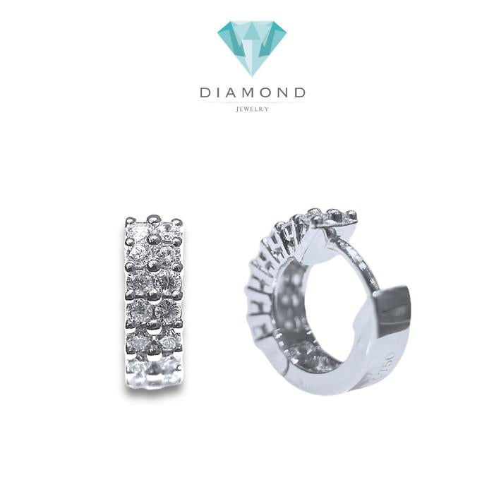 Double Hoop Diamond Earrings / Diamond Jewerly-381AB1040PFLS-HT