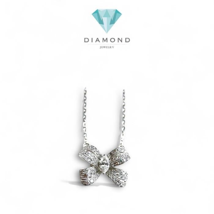 Ribbon Diamond Necklace/Kalung Berlian Pita 18K / Diamond Jewelry