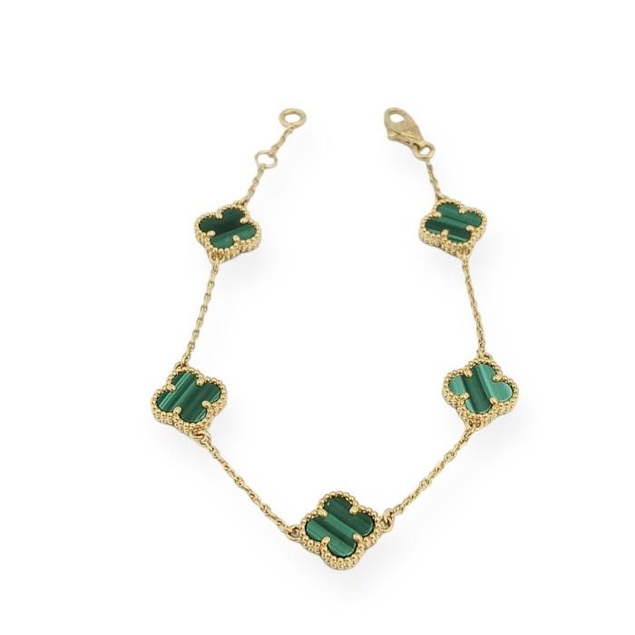 Sweet green malachite clover 18k-Diamond Jewelry