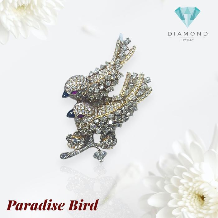 Paradise Bird Diamond ruby brooch pendant-Diamond Jewelry