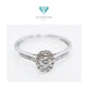 Cincin Diamond pave round oval ring 18k gold-Diamond Jewelr