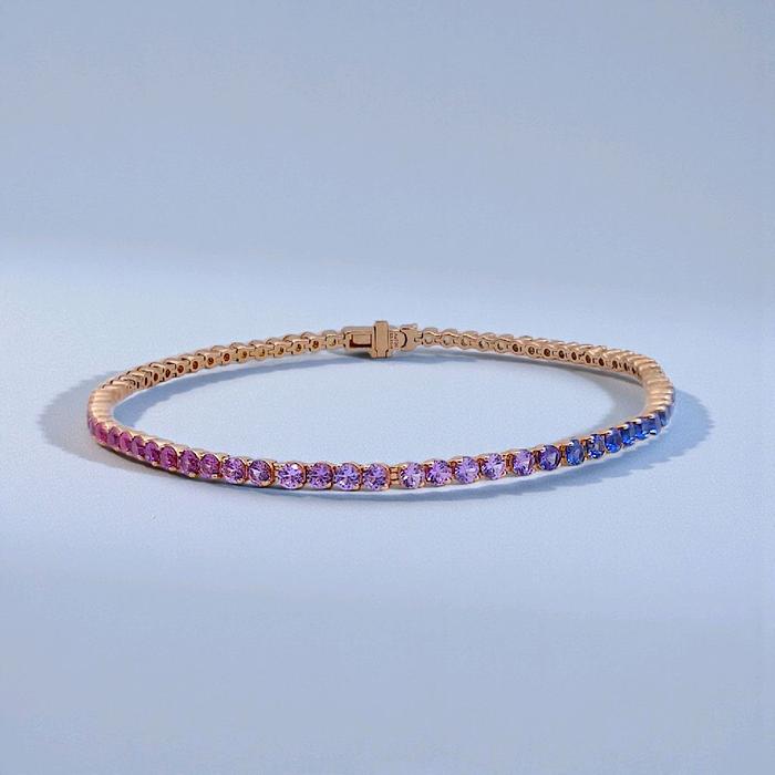 Rainbow Diamond Bracelet 18K / Gelang Berlian Rainbow 18K / Diamond Jewelry 2BG7000LS - HT
