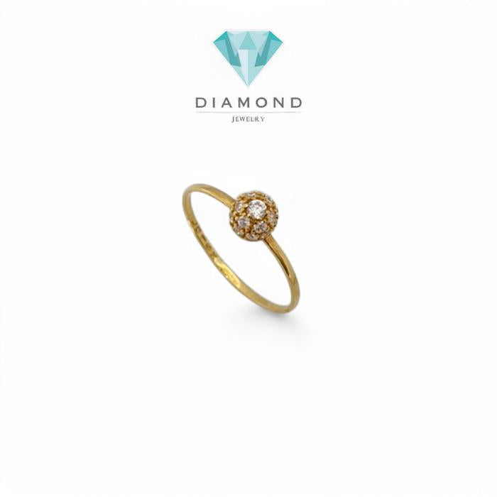 Cincin Mas Bola Sirkon 700K-Diamond Jewelry
