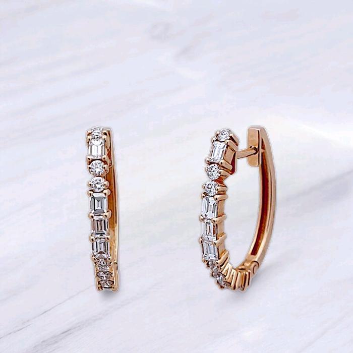 Baguette Diamond Earring 18K / Diamond Jewelry-399AB3851SD-HT