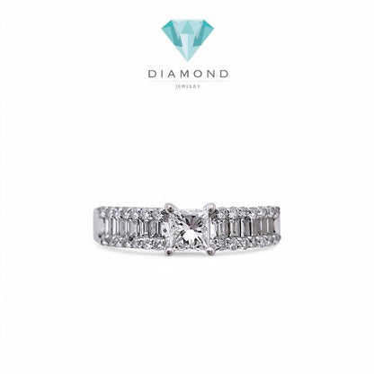 Princess cut solitaire Diamond Ring 18K / Diamond Jewelry
