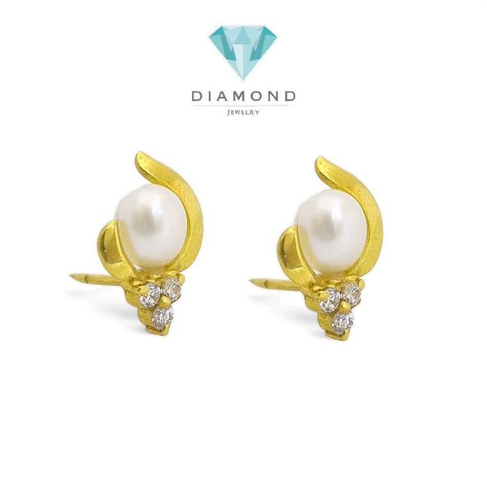 Anting Mutiara Mas 23K-Diamond Jewelry-320AMSWP4