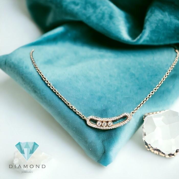 Diamond necklace movable sliding messika movable roundsmile 18k-Diamond Jewelry-18KB612LSWP