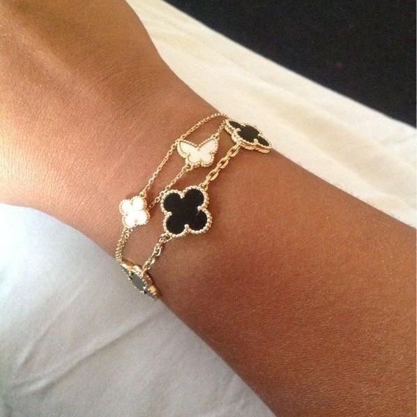 Black onyx clover vc alhambra black onyx/red 18K Gold Diamond Jewelry