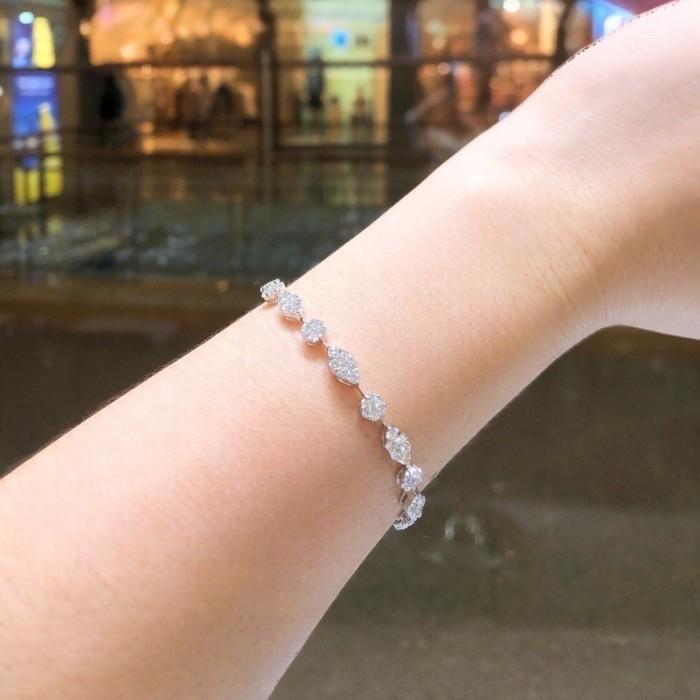 Gelang Tennis Berlian fancy lotus diamond18K-Diamond Jewelry