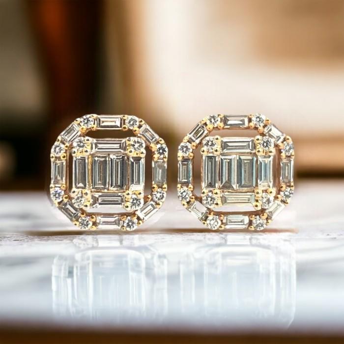 Diamond Baguette Earrings-Anting Berlian Baguette-Diamond Jewelry