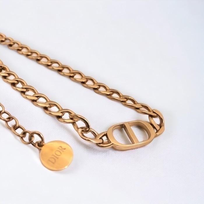 CD necklace initial 18k rose gold-Diamond Jewelry