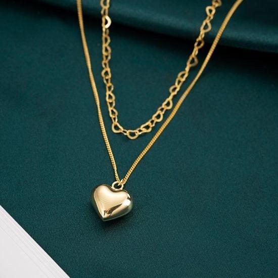 Gold 18K Pendant heart shape Diamond jewelry
