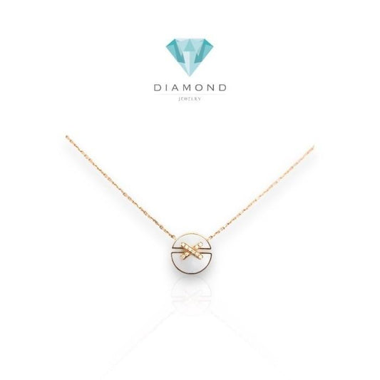 Pearl Diamond pendant link chm 18k-Diamond Jewelry