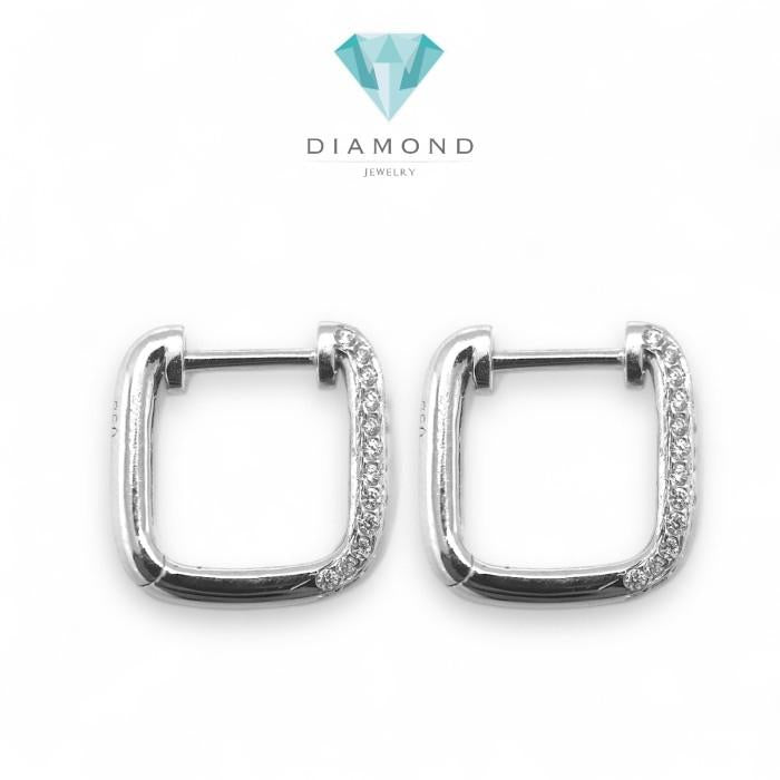 Earring Diamond Hoop Square 18K / anting hoop kotak berlian/Diamond Jewelry