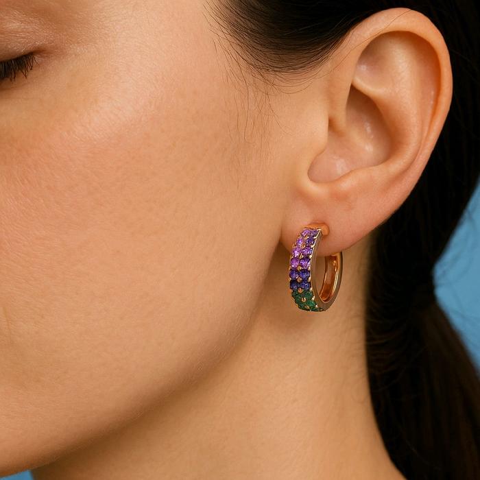 Rainbow Diamond Earring 18K / Anting Berlian Pelangi 18K / Diamond Jewelry 57BAAB43000LS-HT