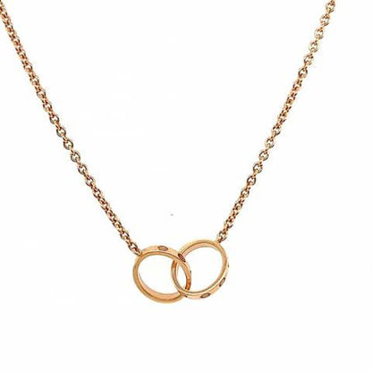 Love double ring pendant necklace 18k crt-Diamond Jewelry - 355KBDDM2447LS