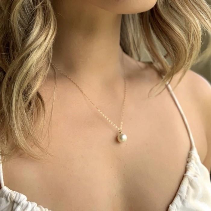 Pearl pendant necklace south sea akoya 18k gold-Diamond Jewelry-BLACKPEARLPENDANT3-5GR