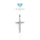 Solitaire Illusion Diamond Cross Pendant 18K