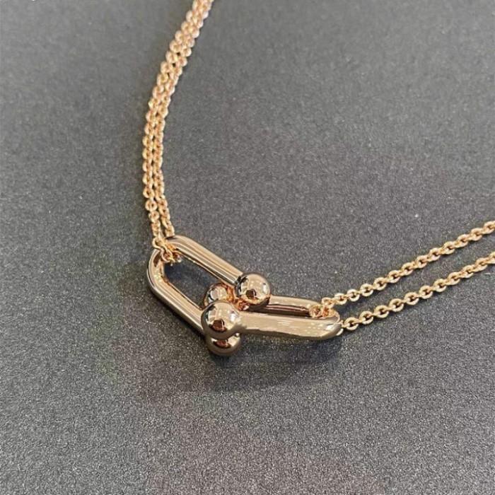 Hardware pendant Gold Necklace 18k Rose Gold-Diamond Jewelry