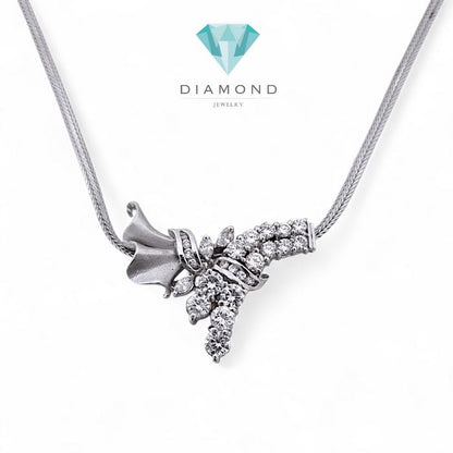 Flower Diamond Necklace 18K / Diamond Jewelry