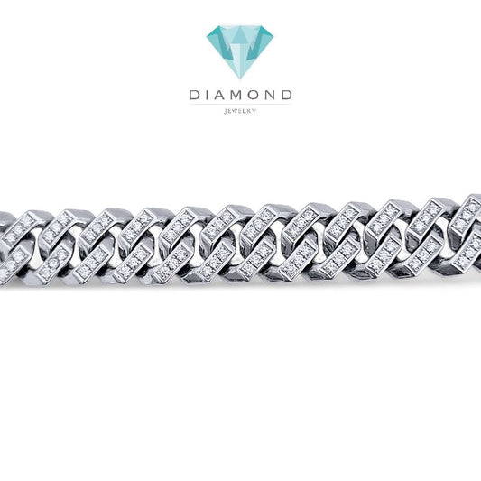 Cuba Full Diamond Bracelet 18K / Gelang Sisik Naga Full Berlian 18K / Diamond Jewelry 9091SM