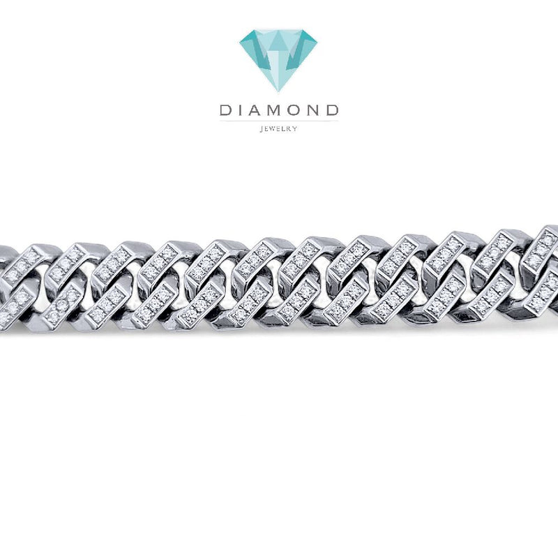 Cuba Full Diamond Bracelet 18K / Gelang Sisik Naga Full Berlian 18K / Diamond Jewelry 9091SM