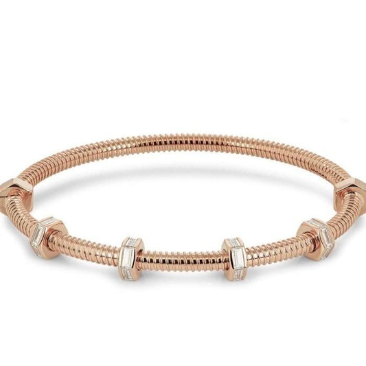 Screw Diamond Bangle Bracelet 18K Rose Gold Ecreu-Diamond Jewelry-192GBSM38000RY-HT