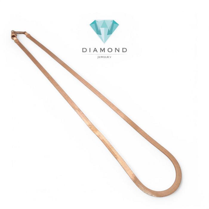 flat gold necklace snake rose gold necklace Rose Gold 750K-Diamond Jewelry- Kalung Perhiasan Emas Flat snake