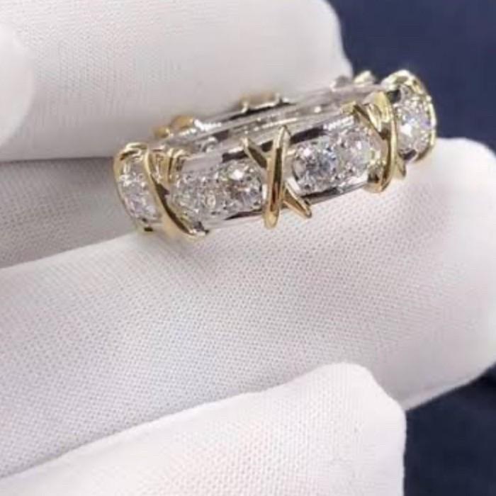 Vintage Diamond Ring cross x 18K Diamond Jewelry