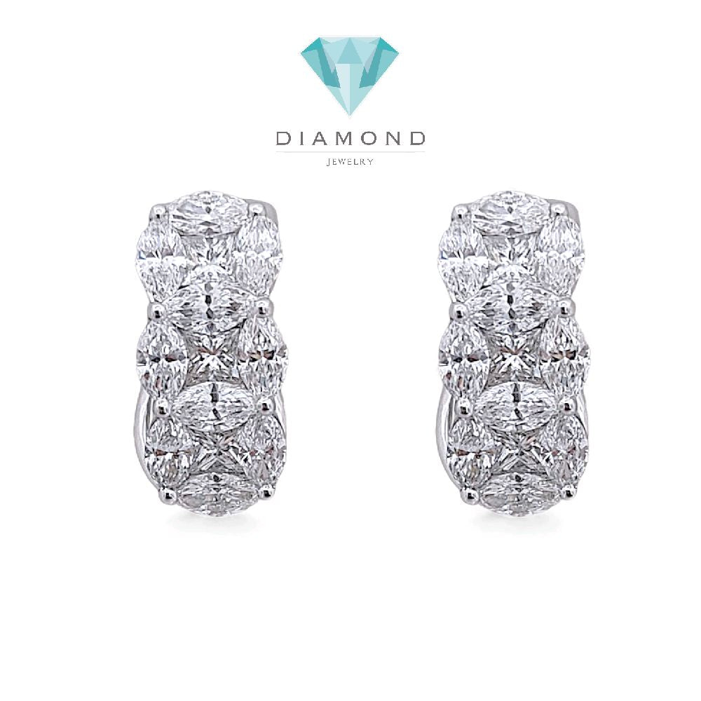 Tri Marquise Diamond Earring 18K / Anting Berlian Tiga Marqis 18K / Diamond Jewelry 394AB17084PRLS -HT