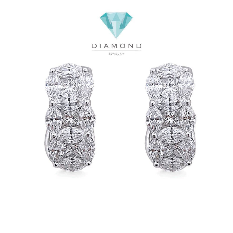 Tri Marquise Diamond Earring 18K / Anting Berlian Tiga Marqis 18K / Diamond Jewelry 394AB17084PRLS -HT
